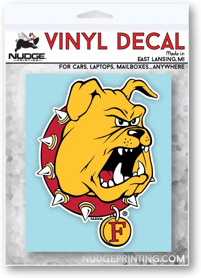 Nudge Printing Collegiate NCAA Car Decal Made from Premium Weatherproof Vinyl (Ferris State University) - Image 2
